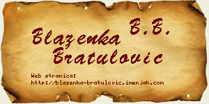 Blaženka Bratulović vizit kartica